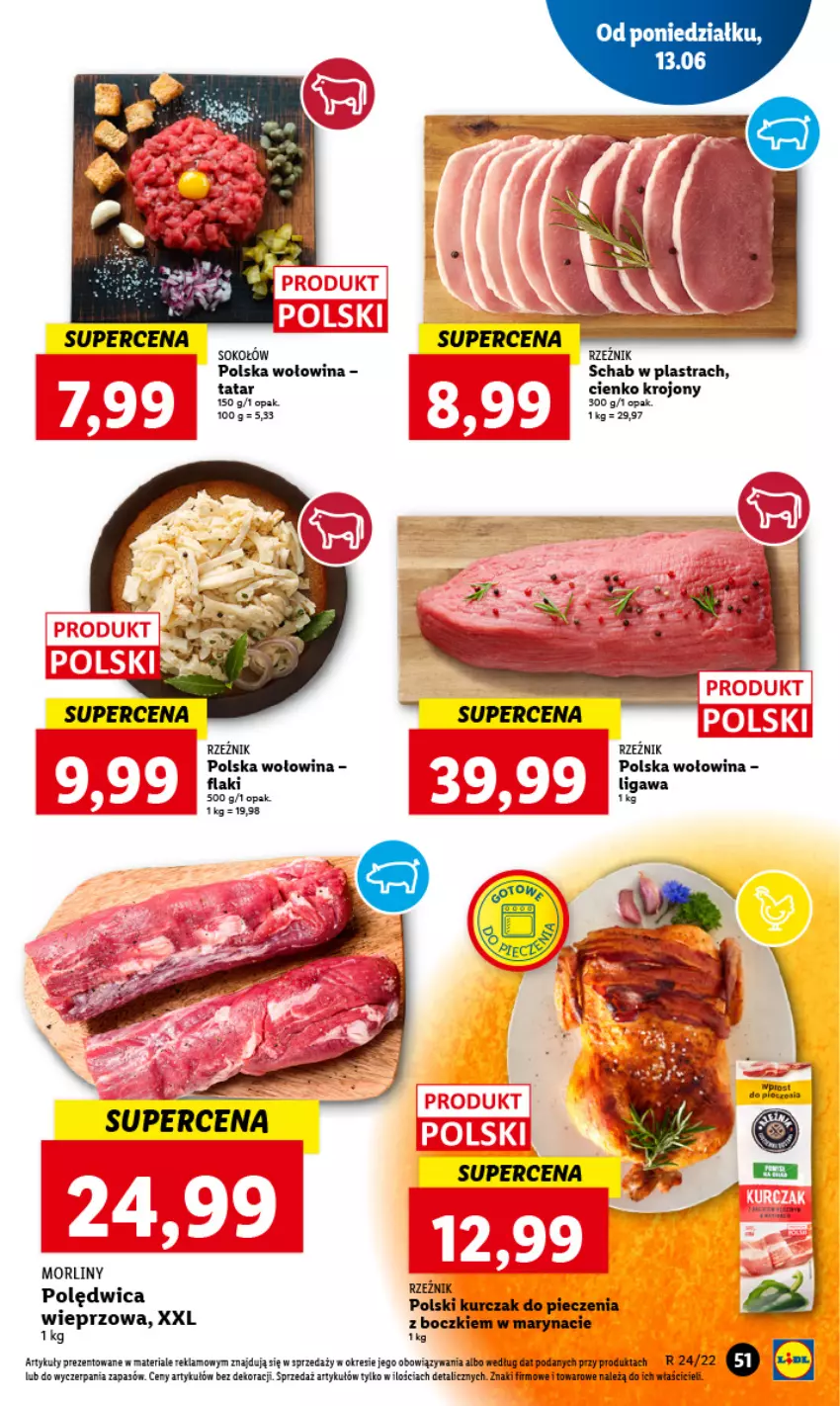 Gazetka promocyjna Lidl - GAZETKA - ważna 13.06 do 15.06.2022 - strona 51 - produkty: Flaki, Kurczak, Morliny, Piec, Wołowina