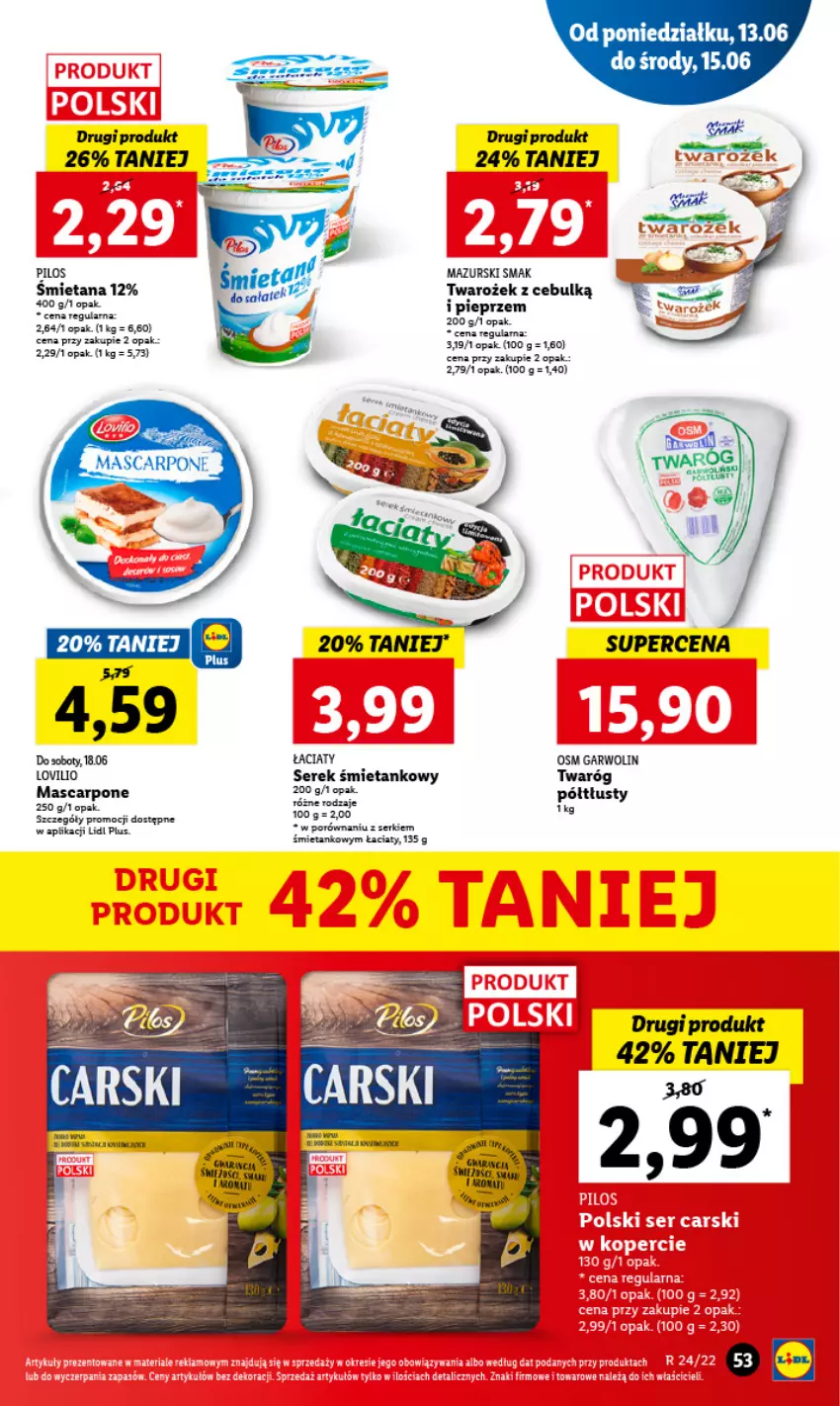 Gazetka promocyjna Lidl - GAZETKA - ważna 13.06 do 15.06.2022 - strona 53 - produkty: Fa, Lovi, Mascarpone, Pieprz, Rama, Ser, Serek, Twaróg