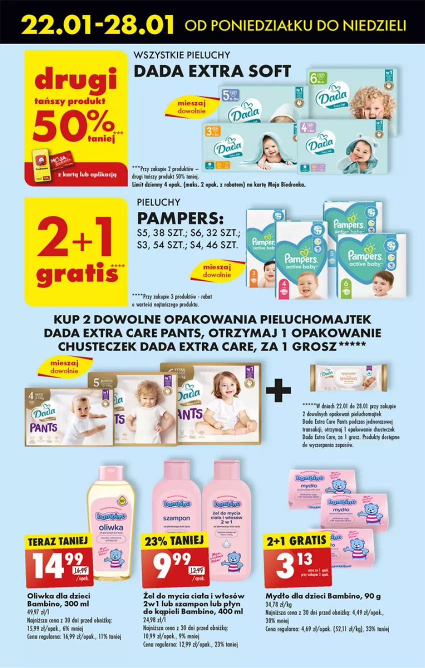 Gazetka promocyjna Biedronka - Od poniedzialku - ważna 22.01 do 27.01.2024 - strona 49 - produkty: Dada, Dron, Dzieci, Gatta, Gra, Mydło, Oliwka dla dzieci, Pampers, Pieluchy, Szampon