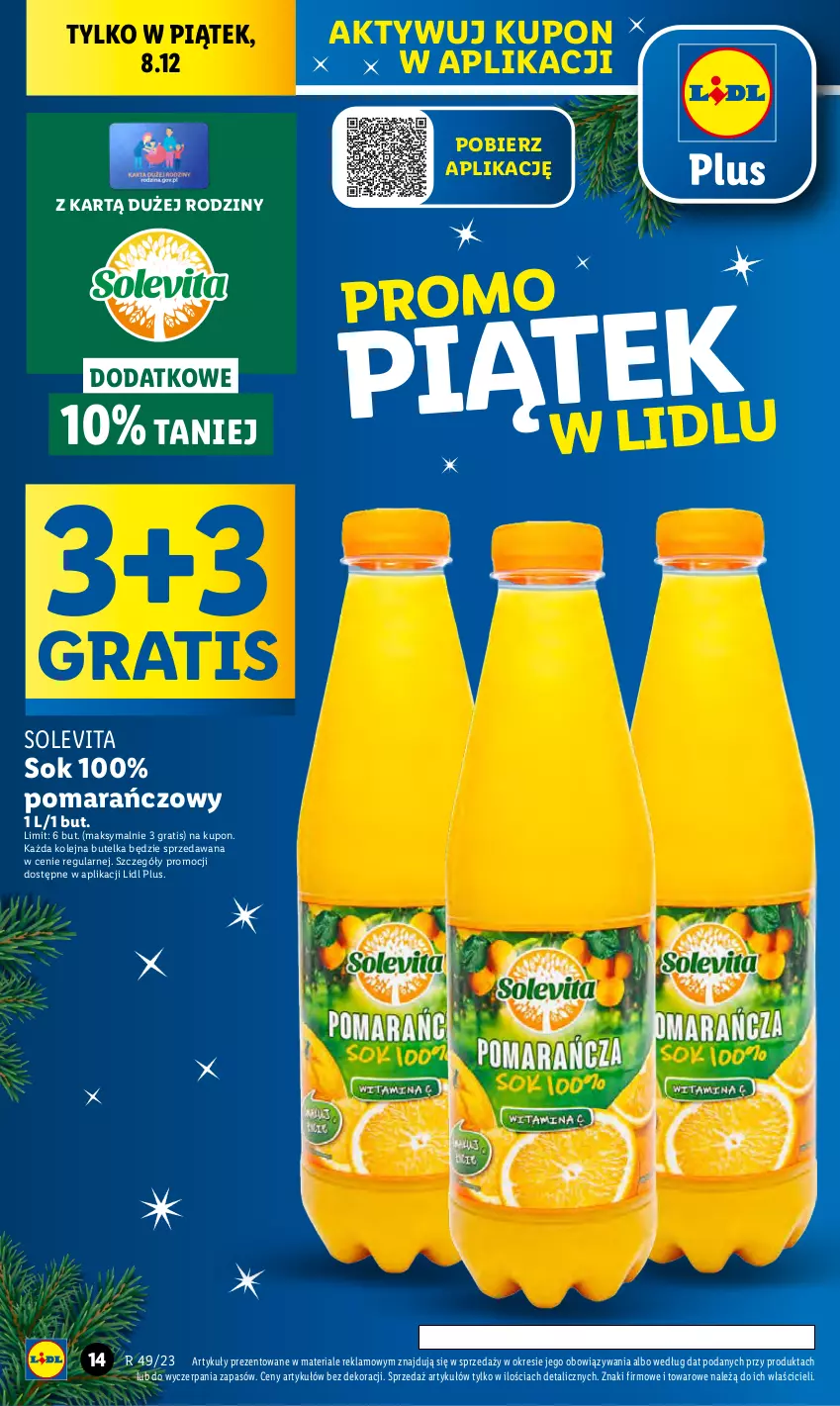 Gazetka promocyjna Lidl - GAZETKA - ważna 07.12 do 10.12.2023 - strona 14 - produkty: Chleb, Gra, Olej, Ser, Sok