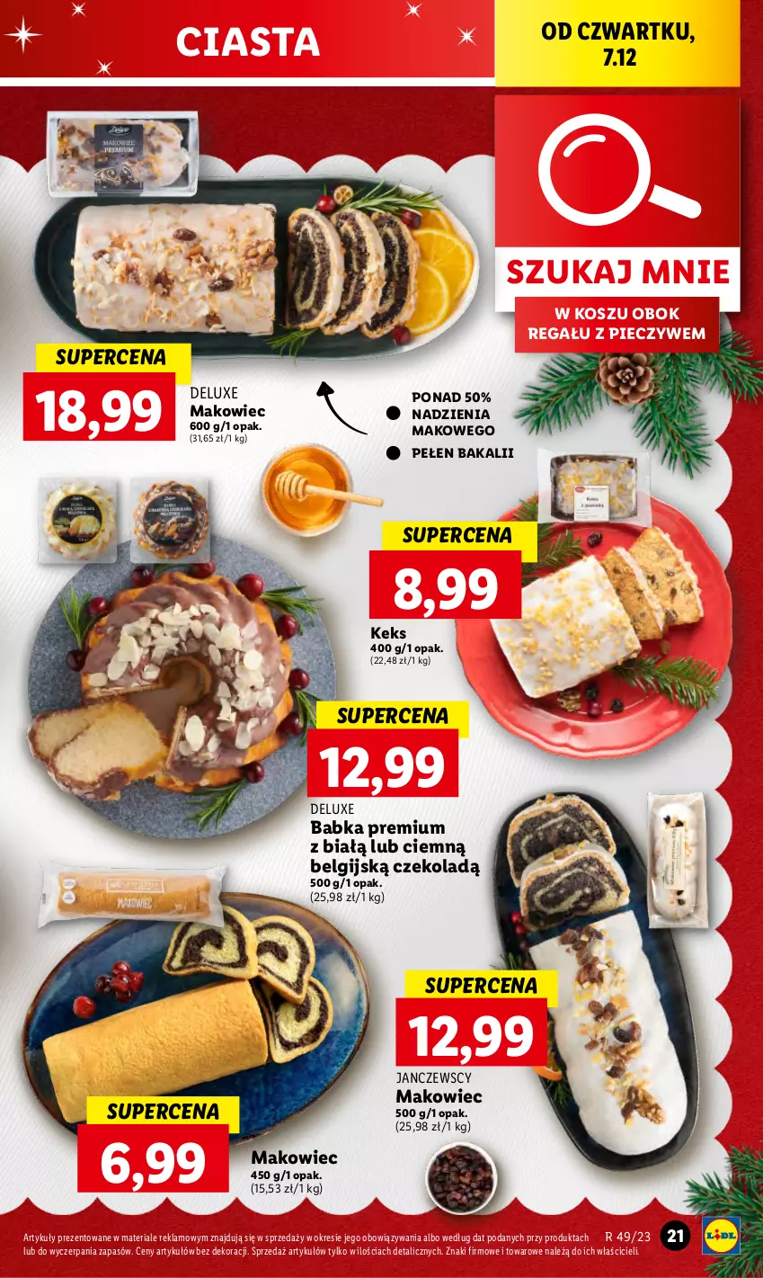 Gazetka promocyjna Lidl - GAZETKA - ważna 07.12 do 10.12.2023 - strona 23 - produkty: Babka, Kosz, LG, Makowiec, Piec, Regał