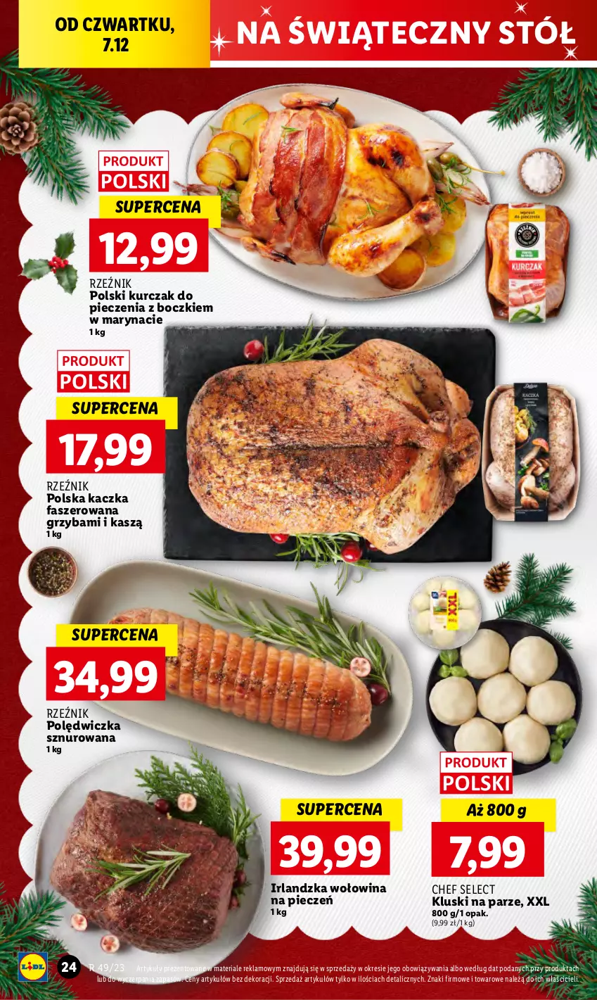 Gazetka promocyjna Lidl - GAZETKA - ważna 07.12 do 10.12.2023 - strona 26 - produkty: Fa, Kaczka, Kaczka faszerowana, Kluski na parze, Kurczak, Piec, Stół, Wołowina