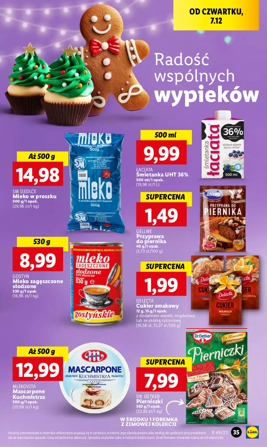 Gazetka promocyjna Lidl - GAZETKA - ważna 07.12 do 10.12.2023 - strona 37 - produkty: Cukier, Delecta, Dr. Oetker, Mascarpone, Mleko, Mleko w proszku, Mleko zagęszczone, Mlekovita, Piernik