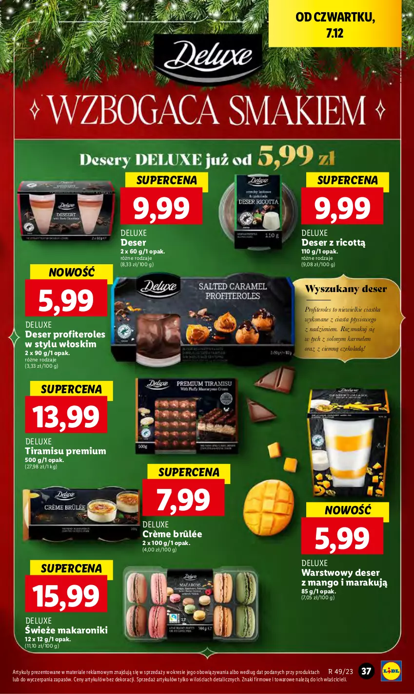 Gazetka promocyjna Lidl - GAZETKA - ważna 07.12 do 10.12.2023 - strona 39 - produkty: Ciastka, Crème brûlée, Deser, Makaron, Mango, Ser