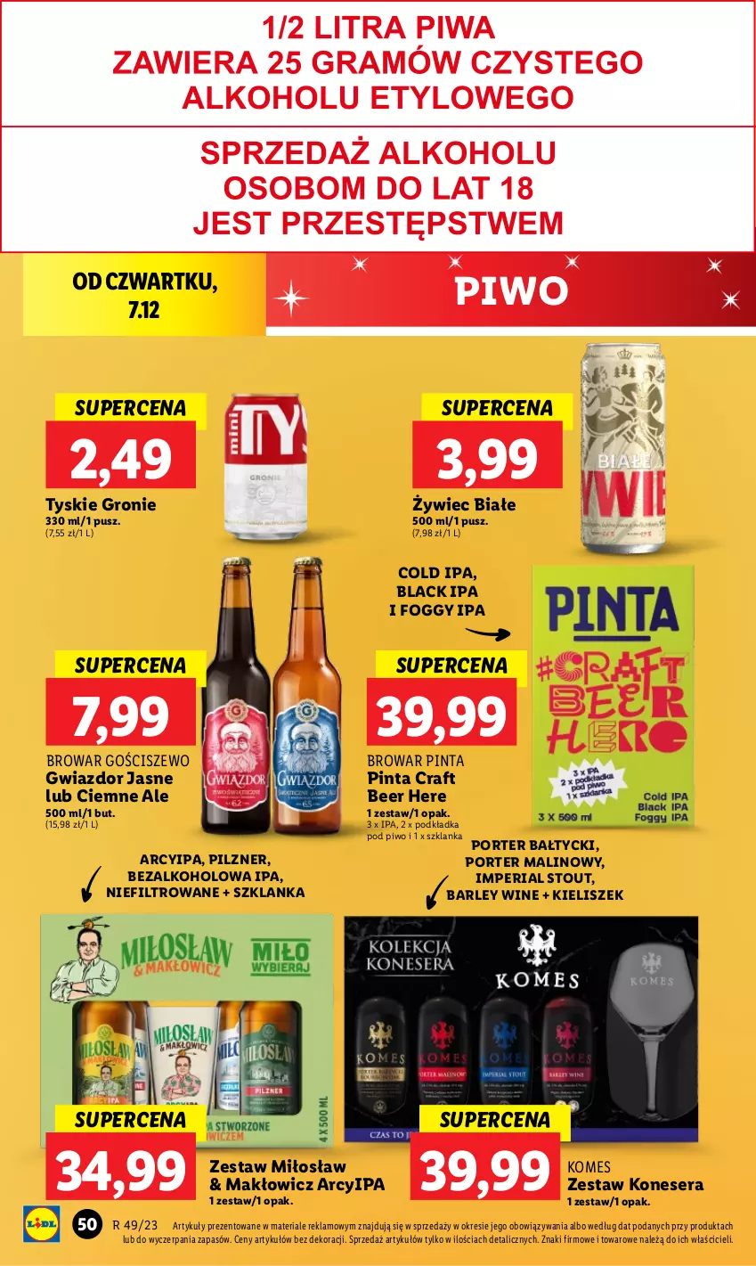 Gazetka promocyjna Lidl - GAZETKA - ważna 07.12 do 10.12.2023 - strona 54 - produkty: Kieliszek, Lack, Piwo, Podkład, Podkładka, Por, Ser, Szklanka, Tyskie