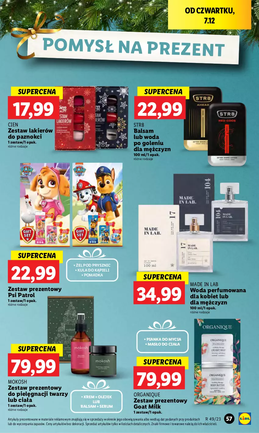 Gazetka promocyjna Lidl - GAZETKA - ważna 07.12 do 10.12.2023 - strona 63 - produkty: Kula do kąpieli, Lakier, Masło, Masło do ciała, Olej, Perfum, Psi Patrol, Rum, Ser, Serum, Str8, Woda, Woda perfumowana, Woda po goleniu, Zestaw prezentowy