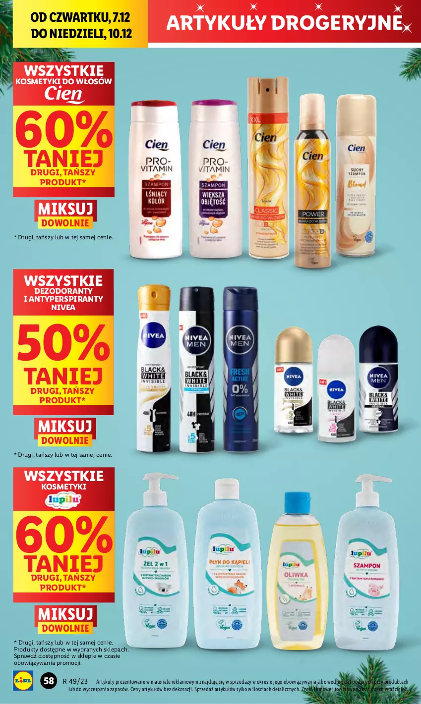 Gazetka promocyjna Lidl - GAZETKA - ważna 07.12 do 10.12.2023 - strona 64 - produkty: Antyperspirant, Dezodorant, Nivea