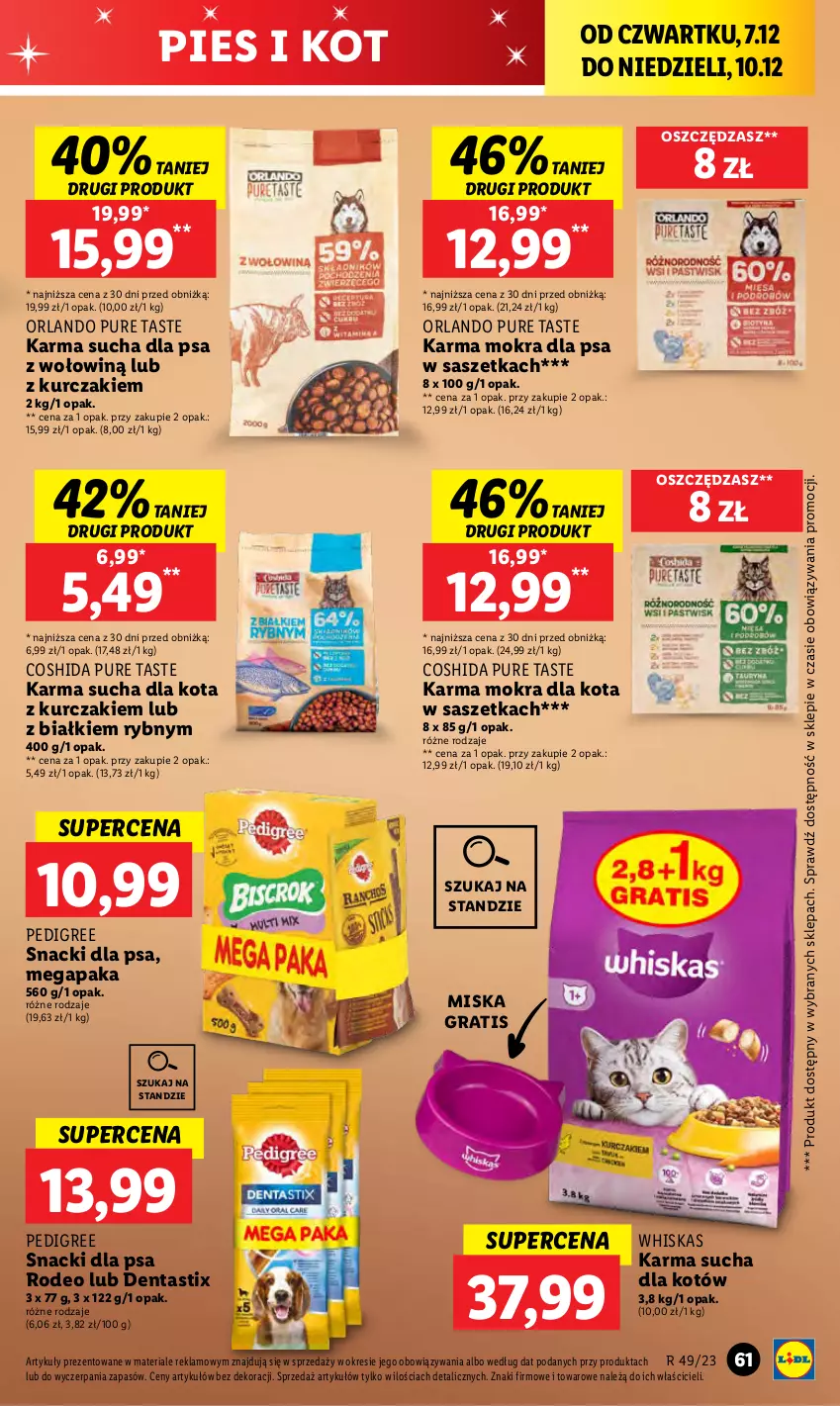 Gazetka promocyjna Lidl - GAZETKA - ważna 07.12 do 10.12.2023 - strona 67 - produkty: Gra, Kurczak, Miska, Pedigree, Pur, Whiskas