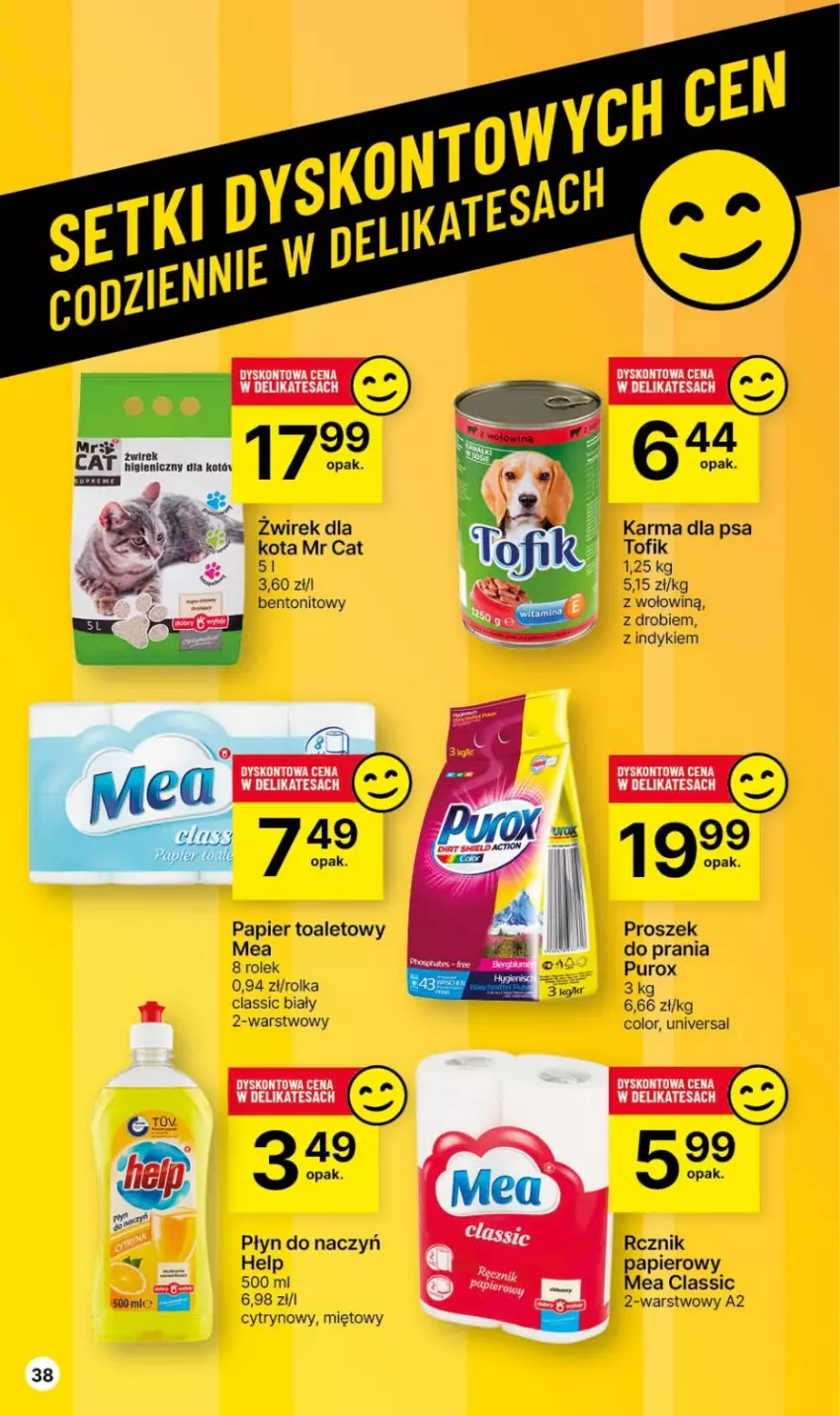 Gazetka promocyjna Delikatesy Centrum - Dyskontowe ceny w Delikatesach Centrum - ważna 23.11 do 29.11.2023 - strona 38 - produkty: Papier, Papier toaletowy, Proszek do prania, Pur