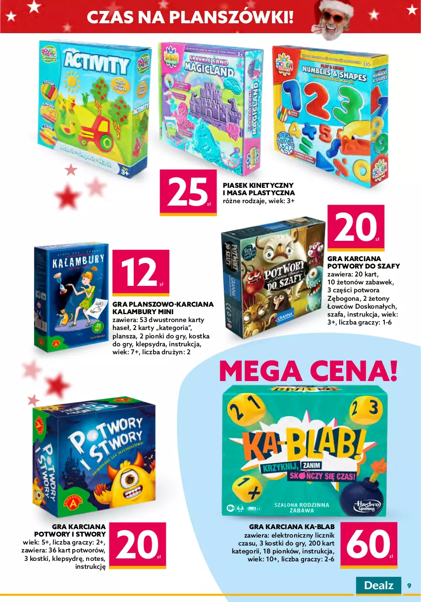 Gazetka promocyjna Dealz - NOWA GAZETKADeal z Mikołajem! - ważna 02.11 do 15.11.2022 - strona 9 - produkty: Dinozaur, Fa, Gra, Gry, Klej, Młot, Piasek kinetyczny, Puzzle, Szafa