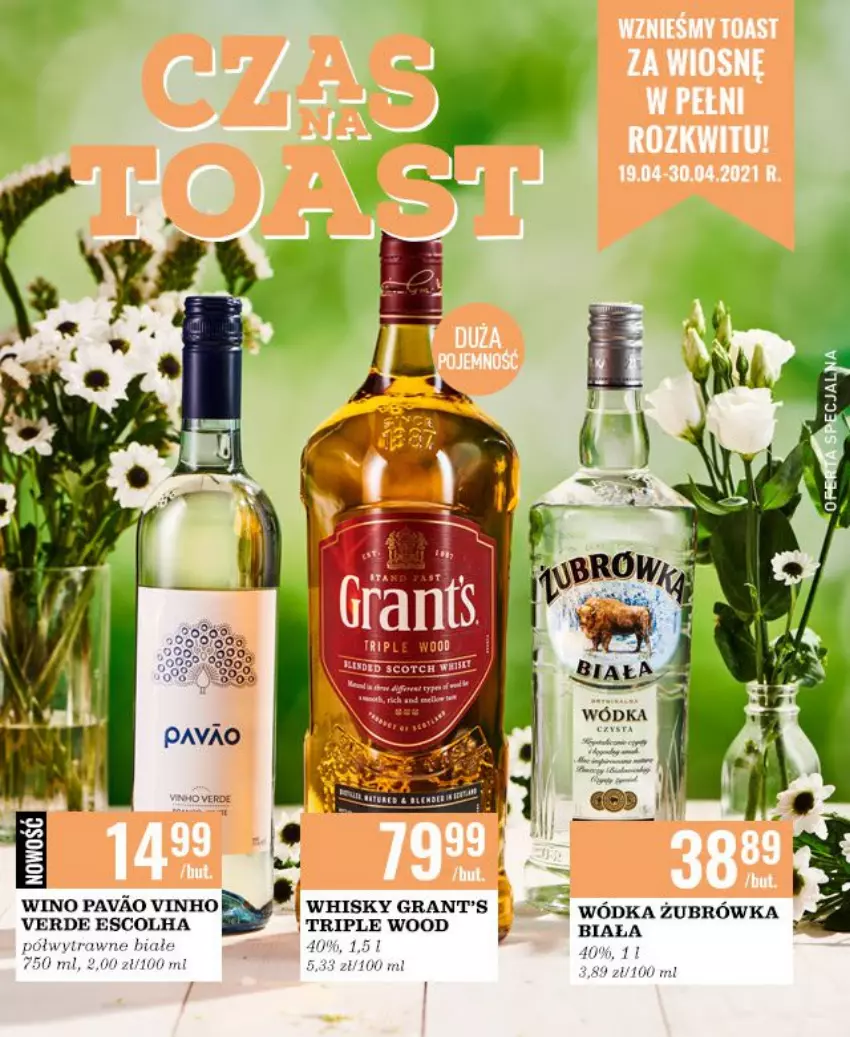 Gazetka promocyjna Biedronka - Czas na Toast - ważna 19.04 do 30.04.2021 - strona 1 - produkty: Gra, Grant's, Sos, Whisky, Wino, Wódka