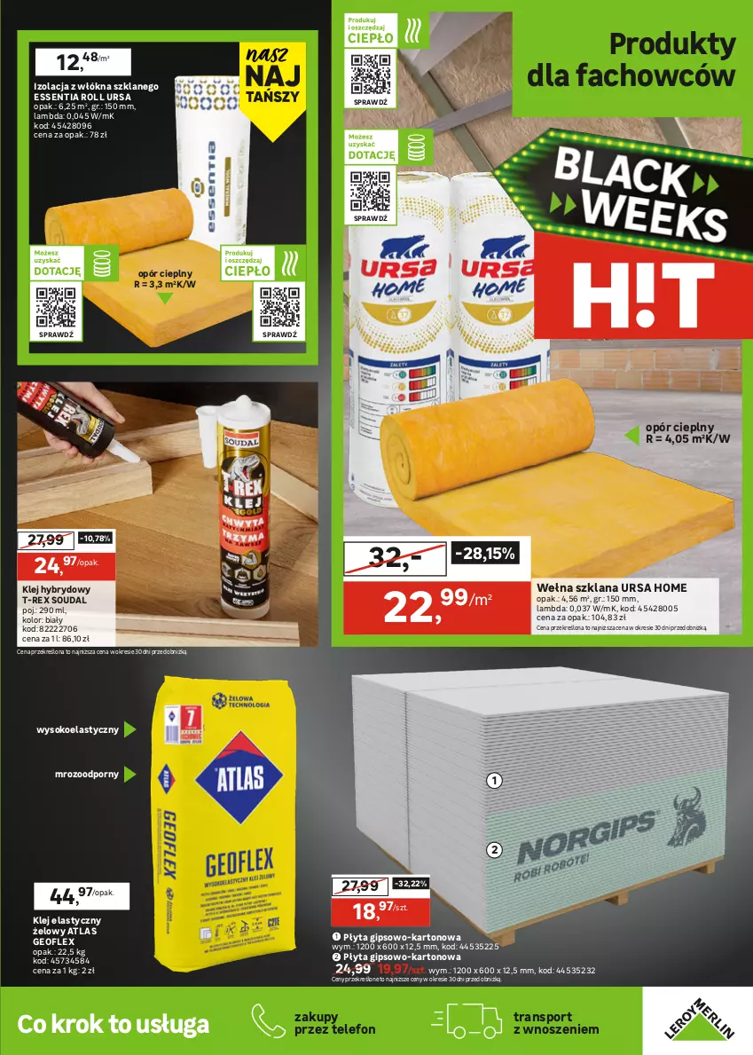 Gazetka promocyjna Leroy Merlin - Gazetka Leroy Merlin - ważna 18.11 do 01.12.2025 - strona 31 - produkty: Fa, Geoflex, Klej, Klej elastyczny, LANA, Płyta, Por, Sok, Sport, Telefon, Tran, Wełna, Wełna szklana