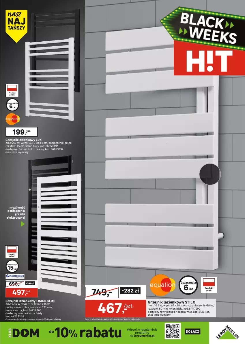 Gazetka promocyjna Leroy Merlin - Gazetka Leroy Merlin - ważna 18.11 do 01.12.2025 - strona 5 - produkty: Bateria, Bateria umywalkowa, Gra, Grzejnik, Grzejnik łazienkowy, Kolumna natryskowa, Ser, Termos