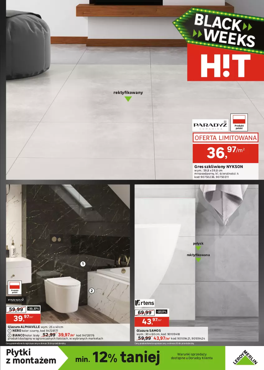 Gazetka promocyjna Leroy Merlin - Gazetka Leroy Merlin - ważna 18.11 do 01.12.2025 - strona 9 - produkty: Glazura, Gra, Gres, Gres szkliwiony, Lazur, Por, Ser