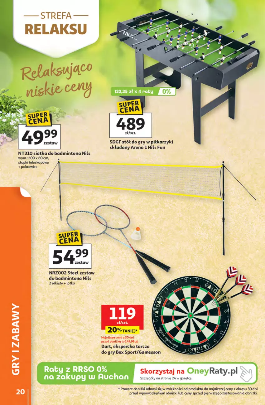 Gazetka promocyjna Auchan - Gazetka Strefa Relaksu Hipermarket Auchan - ważna 09.04 do 22.04.2026 - strona 20 - produkty: Fa, Gry, Piłkarzyki, Pokrowiec, Por, Siatka, Sport, Stół, Teleskop