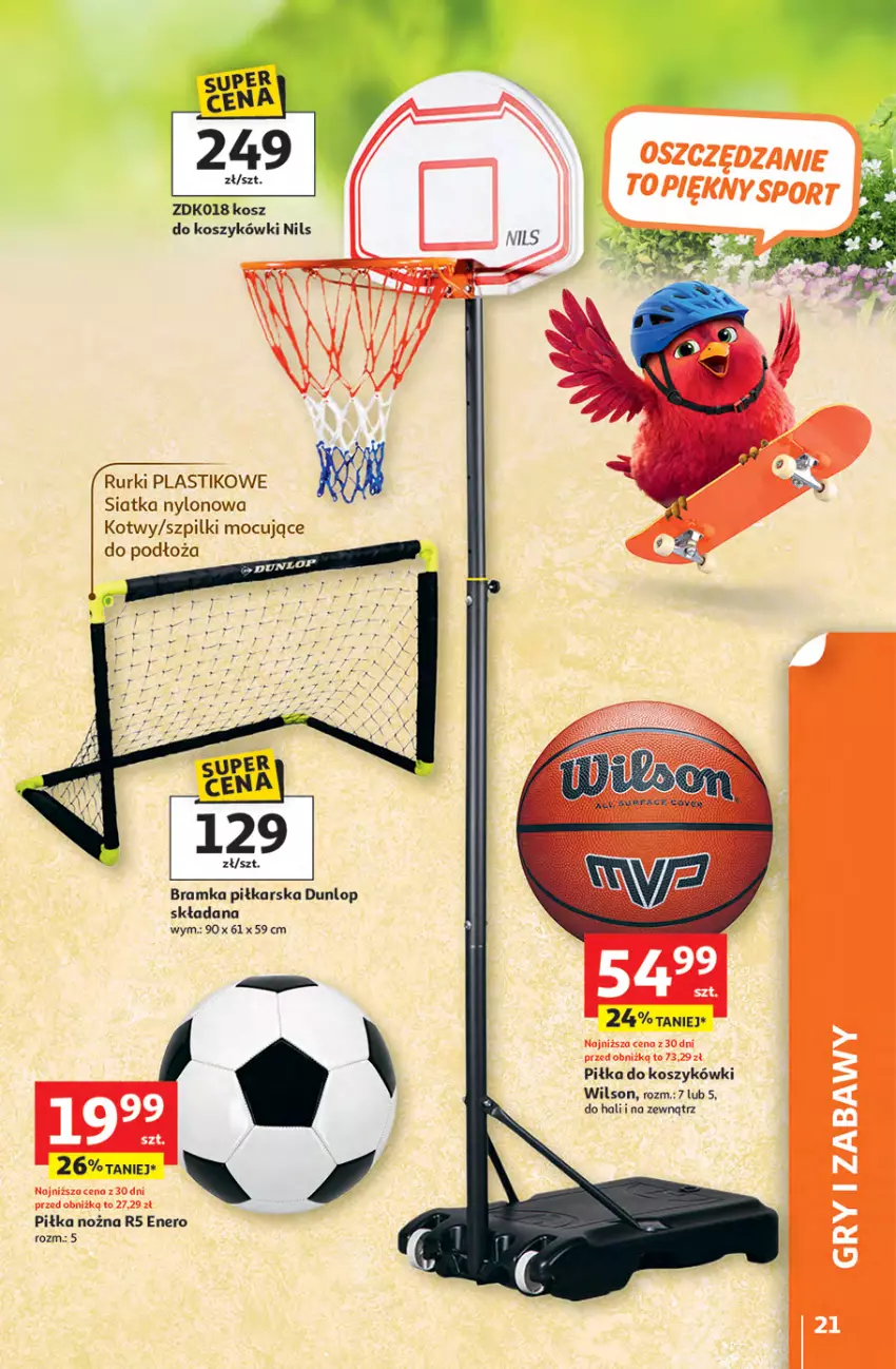 Gazetka promocyjna Auchan - Gazetka Strefa Relaksu Hipermarket Auchan - ważna 09.04 do 22.04.2026 - strona 21 - produkty: Bramka, Kosz, Noż, Ramka, Rurki, Siatka, Wilson