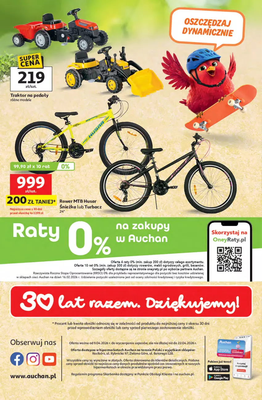 Gazetka promocyjna Auchan - Gazetka Strefa Relaksu Hipermarket Auchan - ważna 09.04 do 22.04.2026 - strona 24 - produkty: Gra, Grill, Kosz, Rower, Top, Traktor