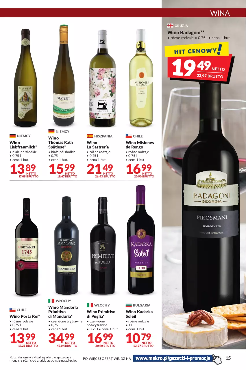 Gazetka promocyjna Makro - Najlepsze oferty - oferta z alkoholem - ważna 18.10 do 31.10.2022 - strona 15 - produkty: Por, Wino