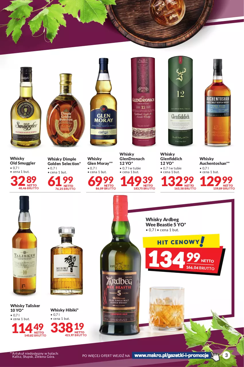 Gazetka promocyjna Makro - Najlepsze oferty - oferta z alkoholem - ważna 18.10 do 31.10.2022 - strona 3 - produkty: Dimple Golden Selection, Dron, Whisky