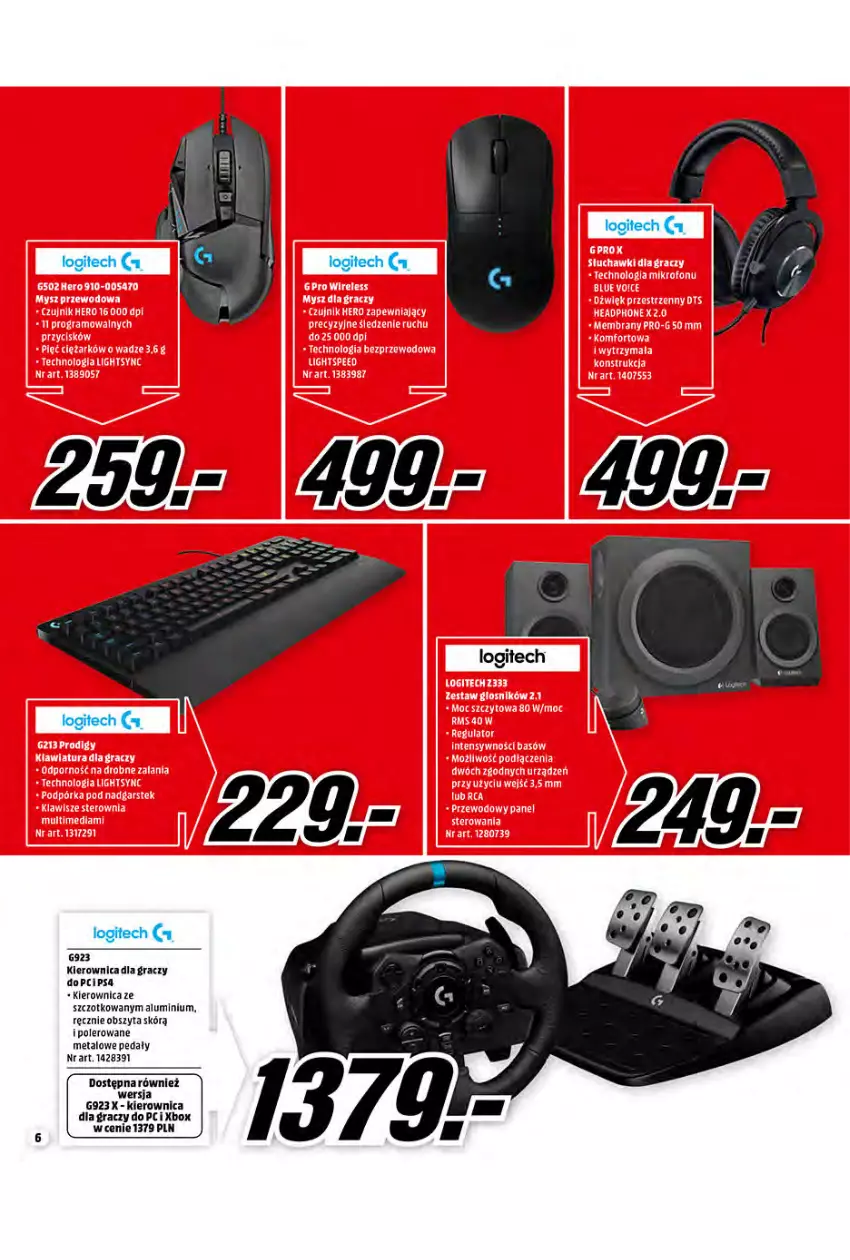 Gazetka promocyjna Media Markt - Promocje Marzec - ważna 10.03 do 31.03.2021 - strona 6 - produkty: Gra, Kierownica, Logitech, Xbox