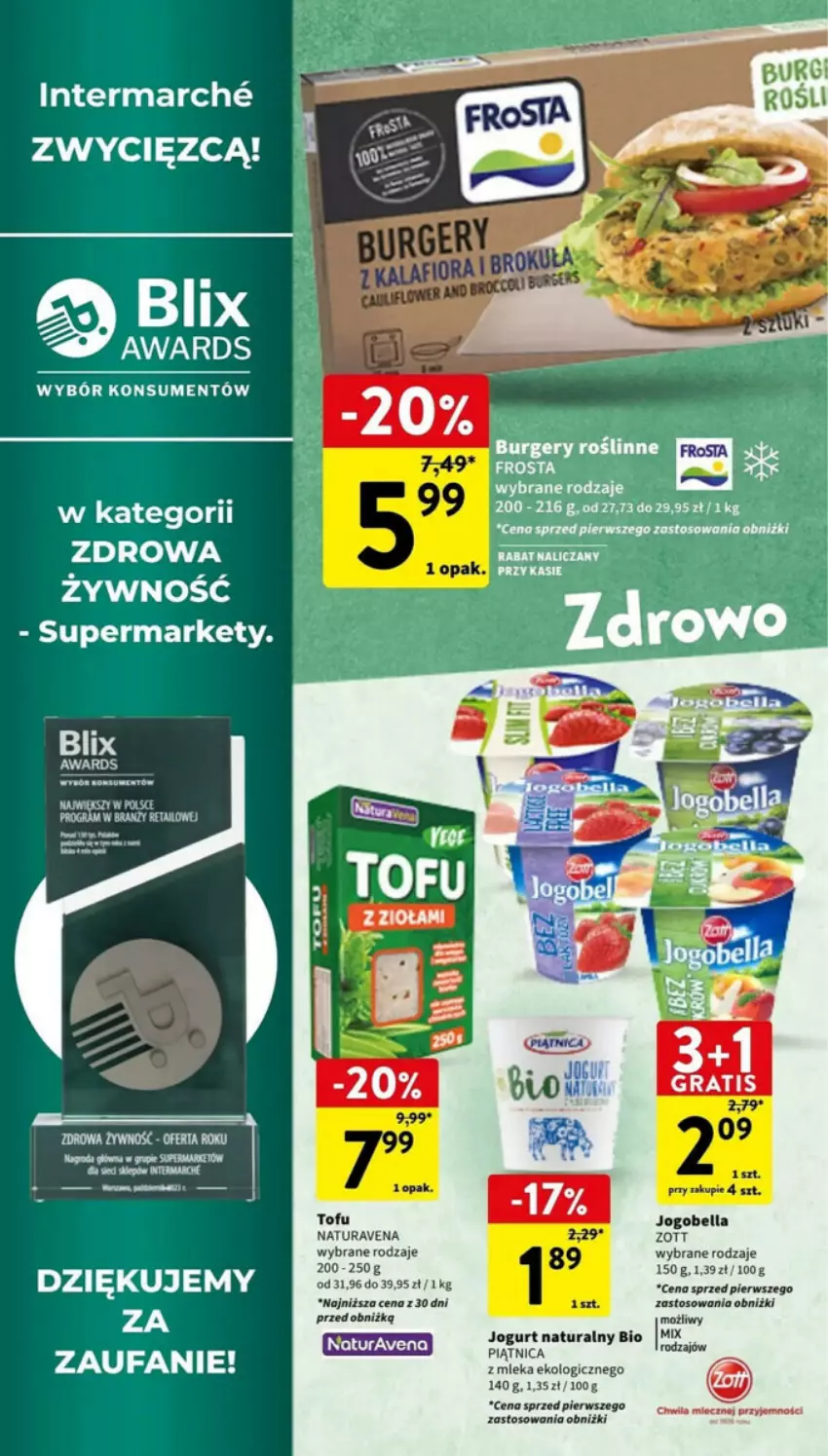 Gazetka promocyjna Intermarche - ważna 03.01 do 10.01.2024 - strona 10 - produkty: Bell, Bella, Brie, Burger, Fa, Frosta, Gra, Jogobella, Jogurt, Jogurt naturalny, Orka, Piątnica, Tofu, Zott