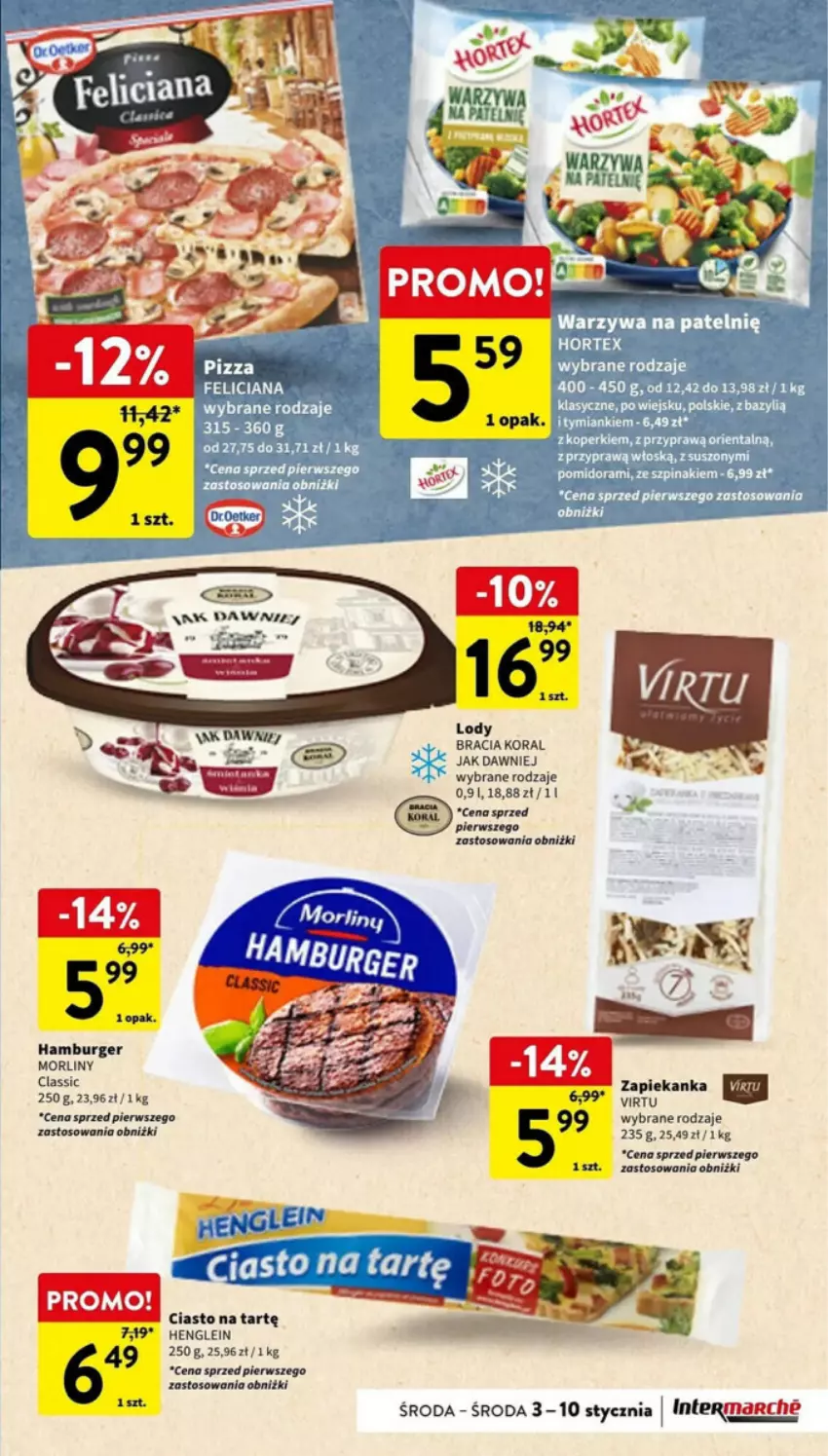 Gazetka promocyjna Intermarche - ważna 03.01 do 10.01.2024 - strona 7 - produkty: Burger, Hamburger, Lody, Morliny, Virtu, Warzywa, Zapiekanka