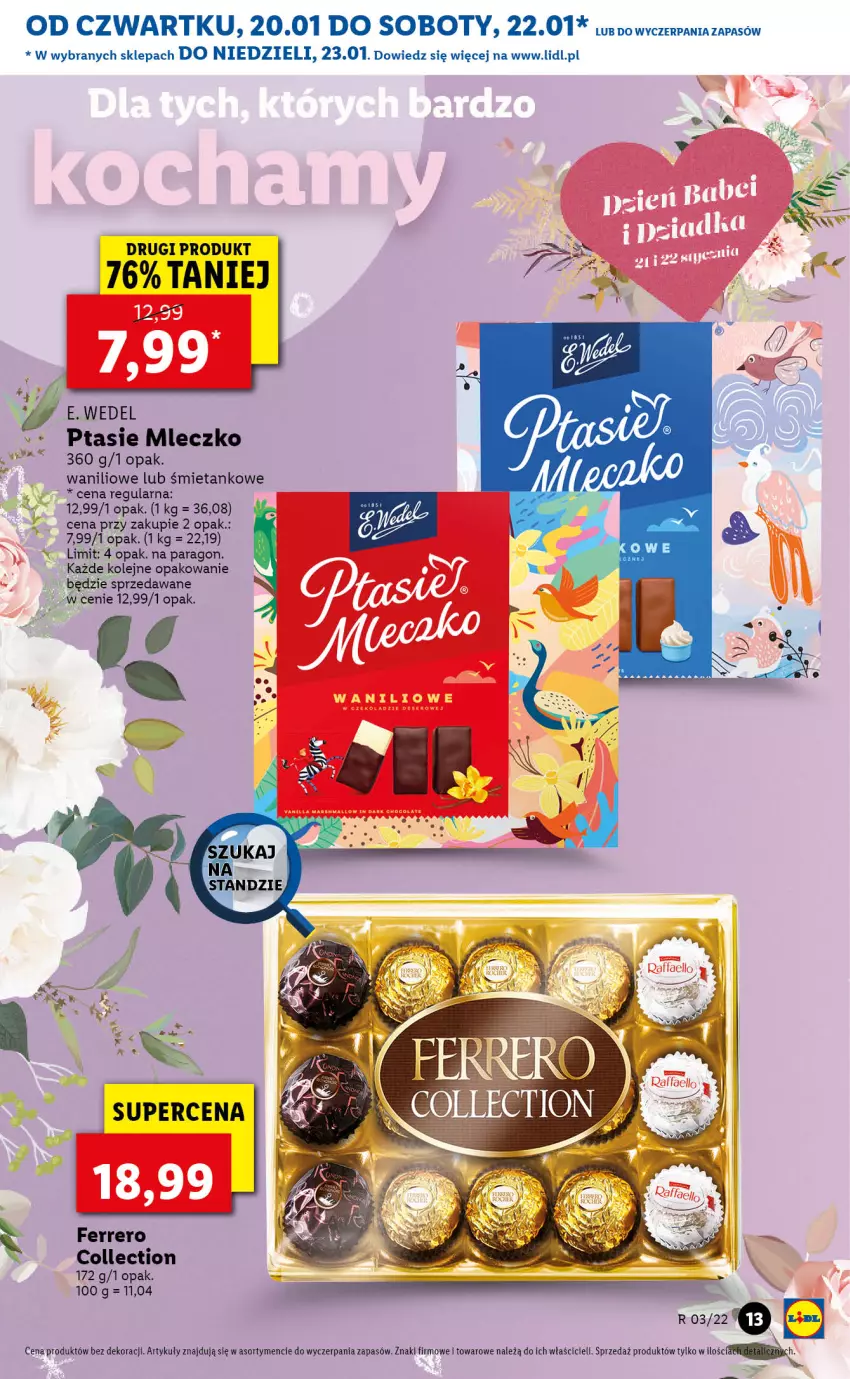 Gazetka promocyjna Lidl - GAZETKA - ważna 20.01 do 23.01.2022 - strona 13 - produkty: Ferrero, Mleczko, Olej, Ptasie mleczko