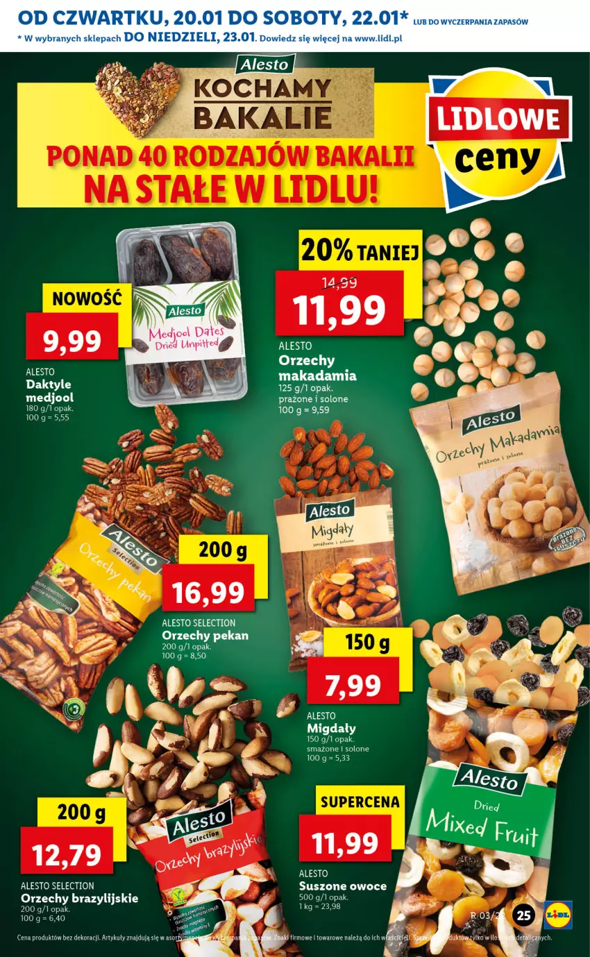 Gazetka promocyjna Lidl - GAZETKA - ważna 20.01 do 23.01.2022 - strona 25 - produkty: Migdały, Owoce