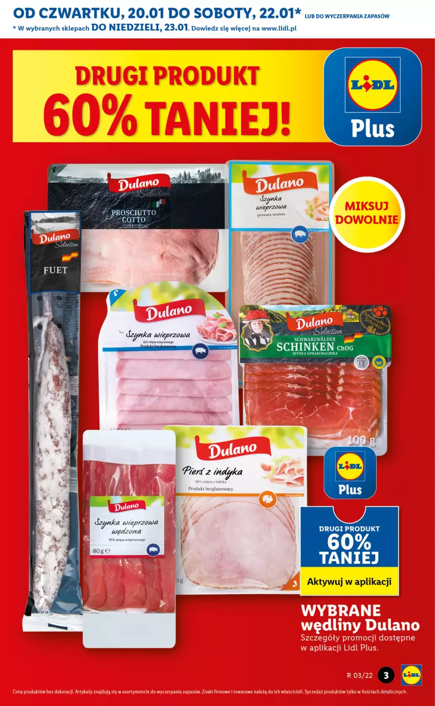 Gazetka promocyjna Lidl - GAZETKA - ważna 20.01 do 23.01.2022 - strona 3 - produkty: Gin, Prosciutto, Szynka