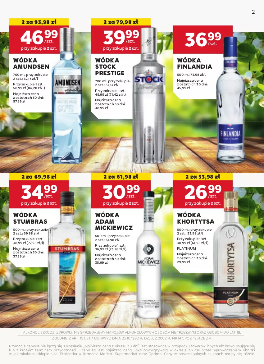 Gazetka promocyjna Stokrotka - W dobrym smaku - Market - ważna 22.05 do 16.06.2025 - strona 2 - produkty: Amundsen, Finlandia, Optima, Stock, Wódka