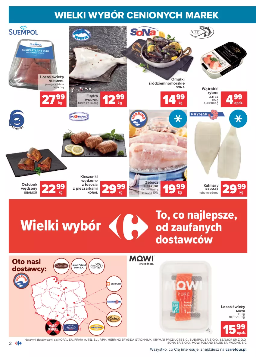 Gazetka promocyjna Carrefour - Gazetka Wielki wybór cenionych marek - ważna 19.07 do 31.07.2021 - strona 2 - produkty: Fa, Glazura, Kalmar, Kalmary, Lazur, O nas, Piec, Pieczarka, Por, Sos, Suempol, Tusz