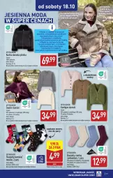 Gazetka promocyjna Aldi - Artykuły przemysłowe i tekstylia - Gazetka - ważna od 18.10 do 18.10.2025 - strona 17 - produkty: Sweter, Kardigan, Szal, Kurtka, Karp, Wełna, Moda, Fa