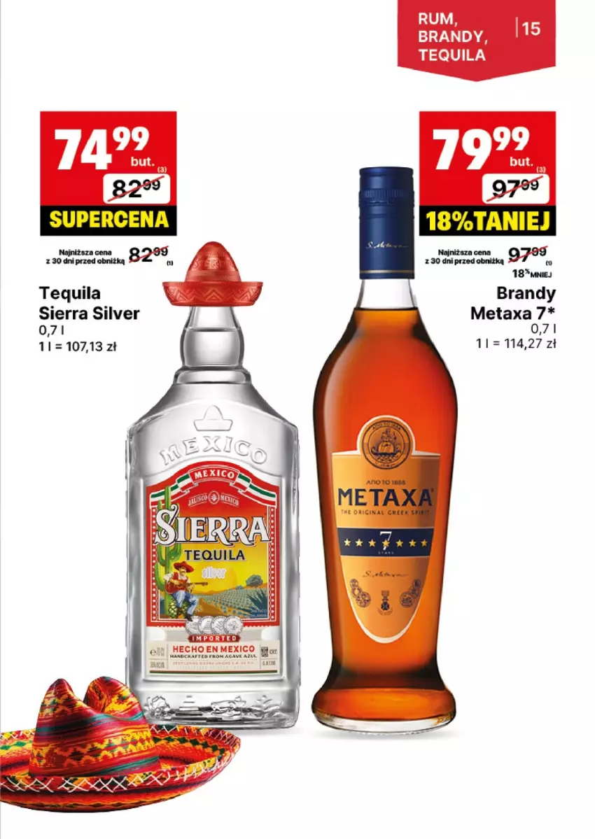 Gazetka promocyjna Delikatesy Centrum - DeliBarek DC35-DC36 - ważna 26.08 do 08.09.2024 - strona 15 - produkty: Brandy, Metaxa, Tequila