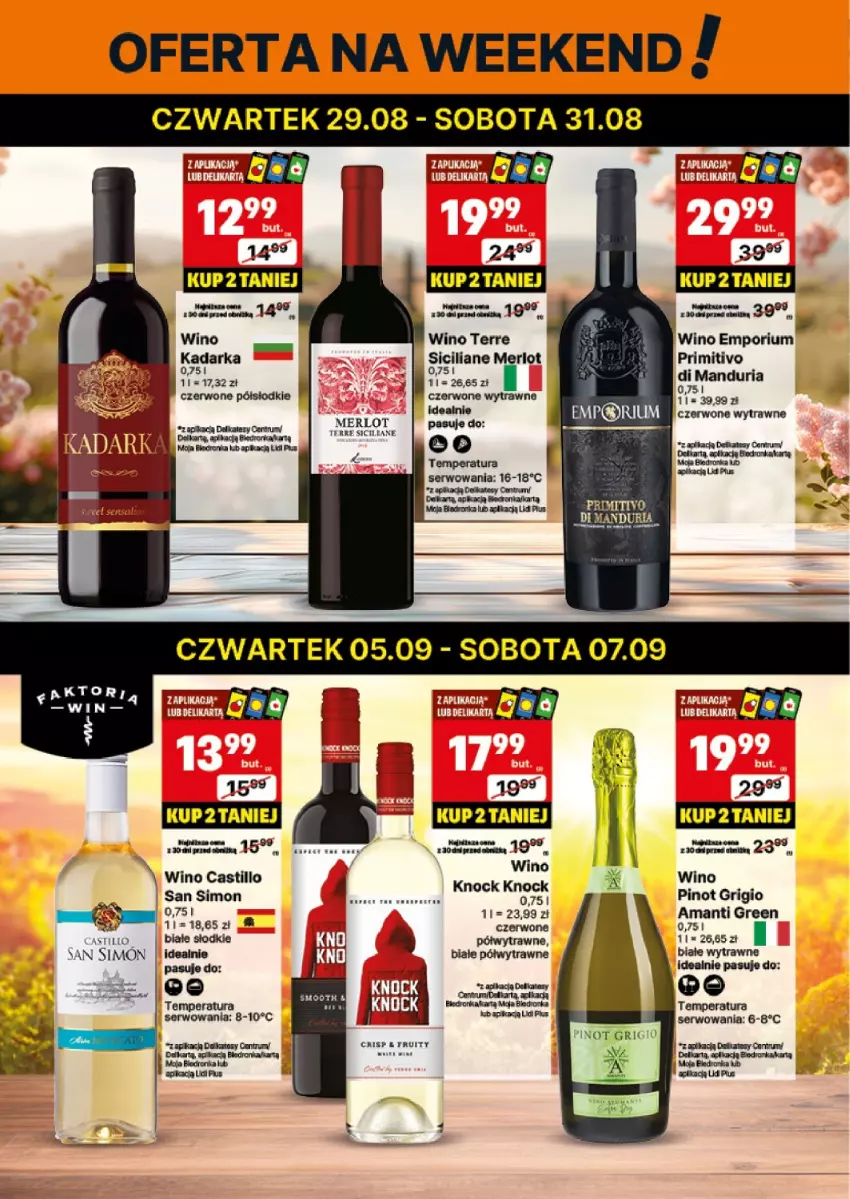 Gazetka promocyjna Delikatesy Centrum - DeliBarek DC35-DC36 - ważna 26.08 do 08.09.2024 - strona 2 - produkty: Dron, Fa, Merlot, Orka, Pinot Grigio, Por, Rum, Ser, Wino