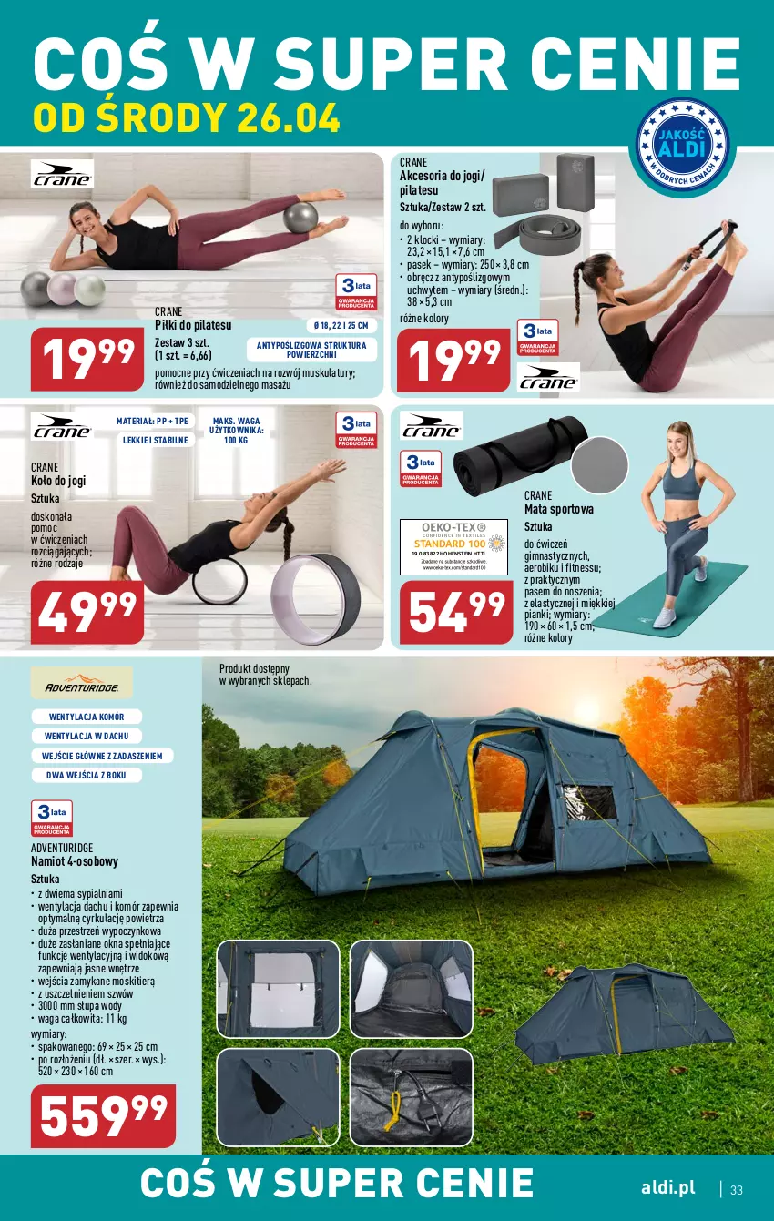 Gazetka promocyjna Aldi - Pełen katalog - ważna 24.04 do 02.05.2023 - strona 33 - produkty: Klocki, Mata sportowa, Mus, Namiot, Pasek, Por, Sport, Sypialnia, Waga