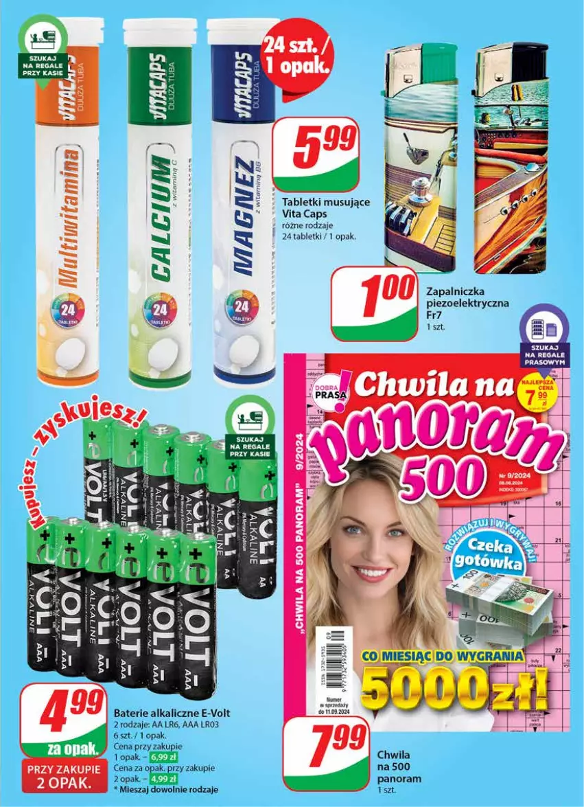 Gazetka promocyjna Dino - Gazetka 33 / 2024 - ważna 14.08 do 20.08.2024 - strona 59 - produkty: Baterie alkaliczne, Mus, Tablet, Tabletki musujące, Vita C, Zapalniczka