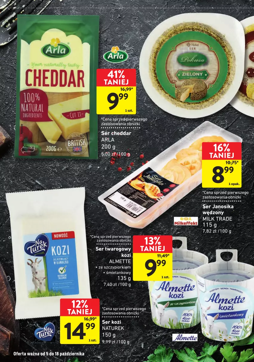 Gazetka promocyjna Intermarche - Gazetka Intermarche - ważna 05.10 do 18.10.2023 - strona 2 - produkty: Almette, Cheddar, Ser, Ser kozi, Ser twarogowy