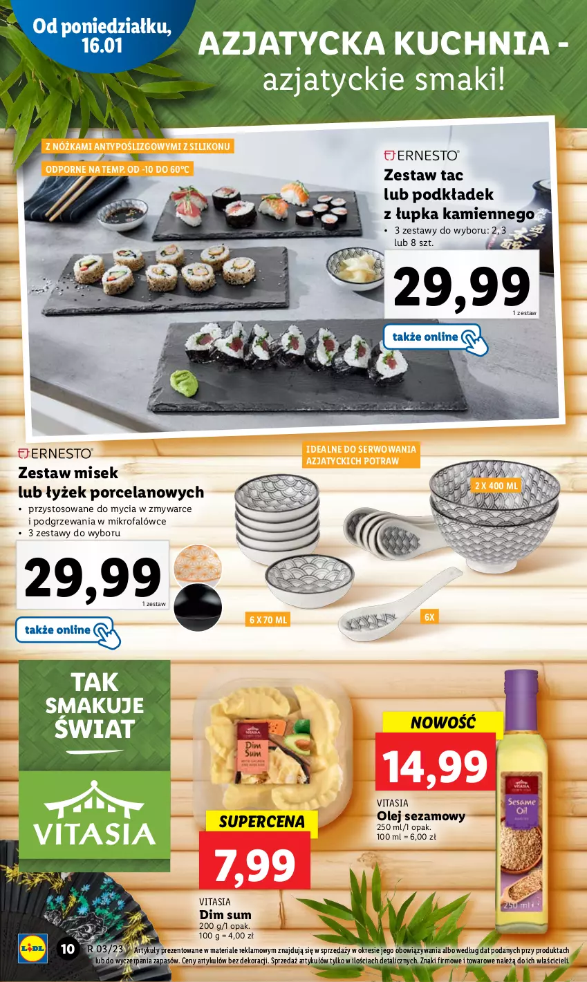 Gazetka promocyjna Lidl - GAZETKA - ważna 16.01 do 21.01.2023 - strona 10 - produkty: Fa, Kuchnia, Olej, Olej sezamowy, Podkład, Por, Ser, Sezam