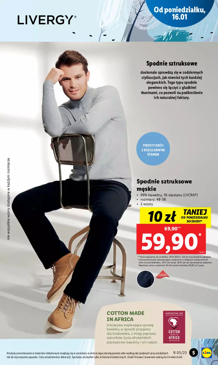 Gazetka promocyjna Lidl - GAZETKA - ważna 16.01 do 21.01.2023 - strona 5 - produkty: Fa, Spodnie, Spodnie sztruksowe