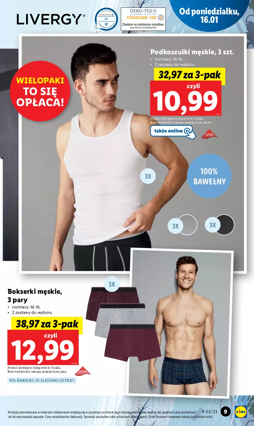 Gazetka promocyjna Lidl - GAZETKA - ważna 16.01 do 21.01.2023 - strona 9 - produkty: Bokserki, Kosz, Ser