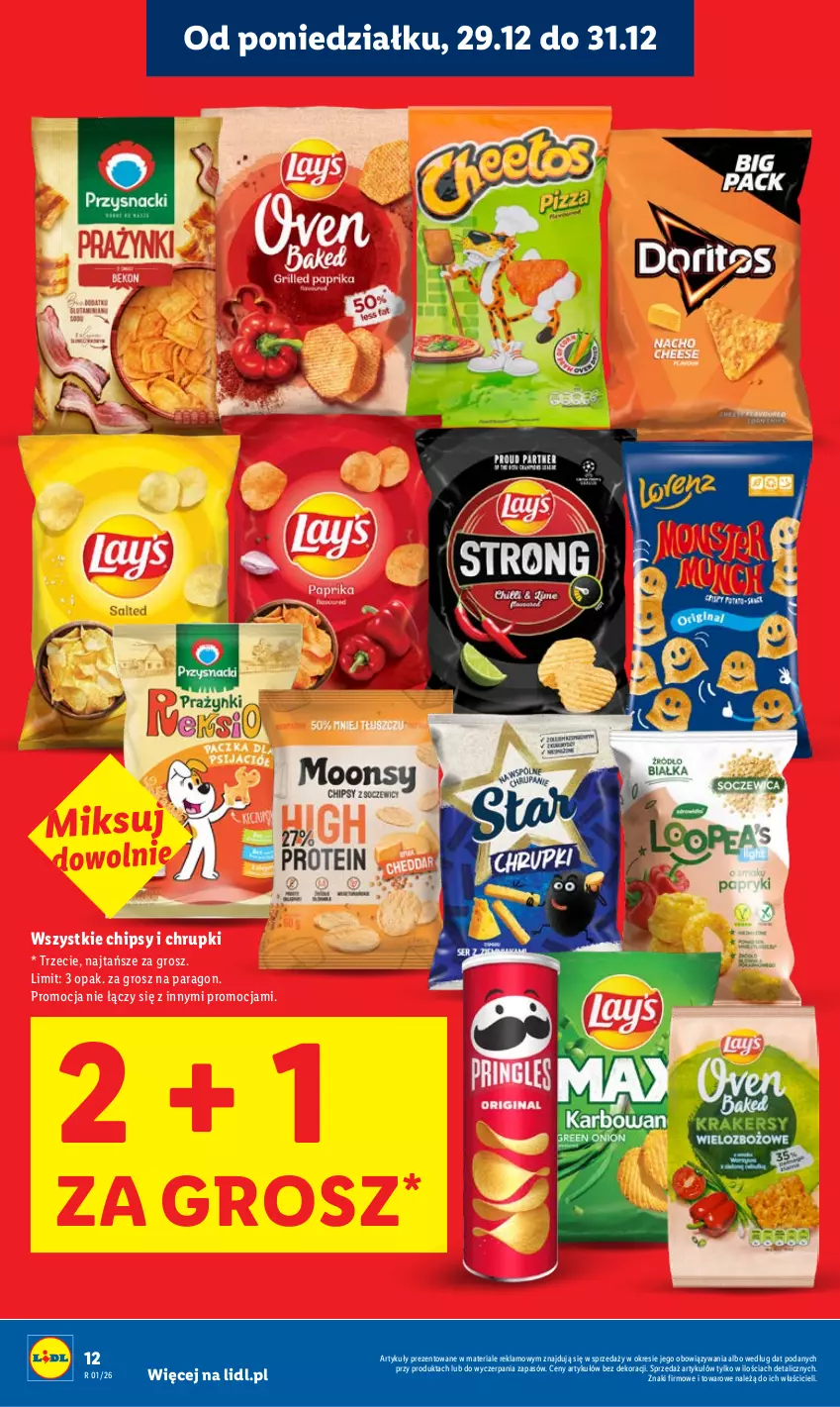 Gazetka promocyjna Lidl - GAZETKA - ważna 29.12 do 31.12.2025 - strona 12 - produkty: Chipsy, Chrupki