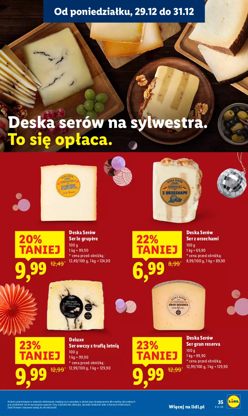 Gazetka promocyjna Lidl - GAZETKA - ważna 29.12 do 31.12.2025 - strona 35 - produkty: Deska serów, Gra, Ser, Ser owczy