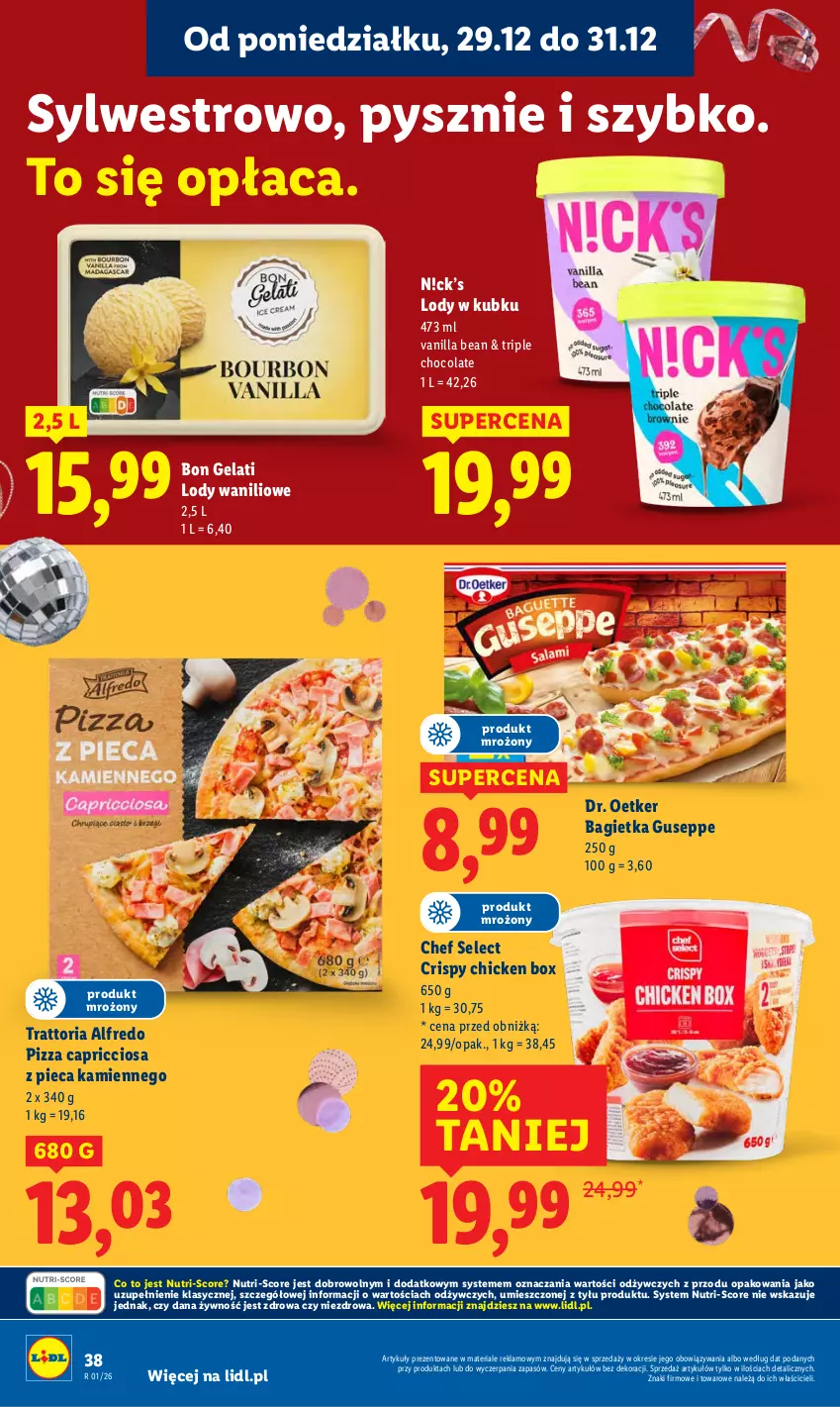 Gazetka promocyjna Lidl - GAZETKA - ważna 29.12 do 31.12.2025 - strona 38 - produkty: Bagietka, Dr. Oetker, Lody, Piec, Pizza