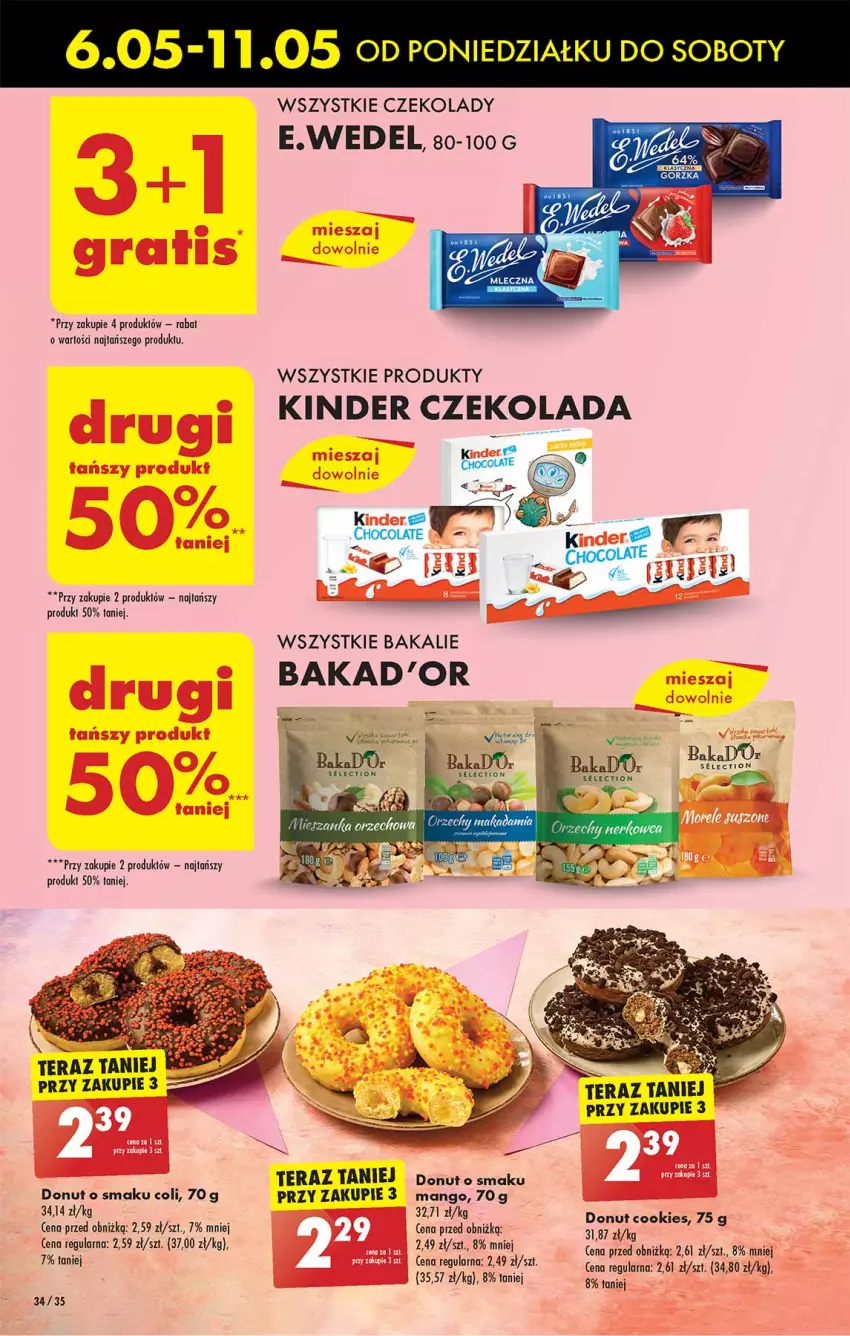 Gazetka promocyjna Biedronka - Od poniedzialku - ważna 06.05 do 11.05.2024 - strona 34 - produkty: Czekolada, Donut, E. Wedel, Fa, Kinder, Mango, Sos, Tera