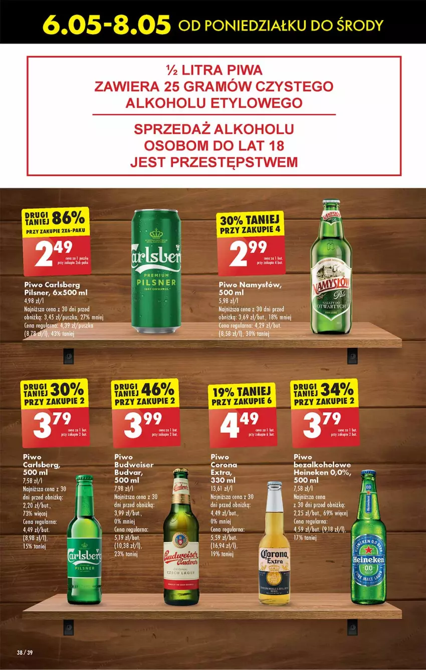 Gazetka promocyjna Biedronka - Od poniedzialku - ważna 06.05 do 11.05.2024 - strona 38 - produkty: Carlsberg, Gra, Namysłów, Piwa, Piwo, Ser