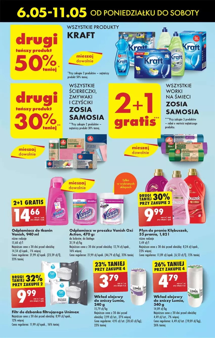 Gazetka promocyjna Biedronka - Od poniedzialku - ważna 06.05 do 11.05.2024 - strona 47 - produkty: Gra, Odplamiacz, Olej, Płyn do prania, Vanish, Wkład olejowy, Worki na śmiec, Worki na śmieci, Znicz