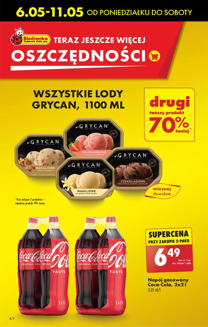 Gazetka promocyjna Biedronka - Od poniedzialku - ważna 06.05 do 11.05.2024 - strona 6 - produkty: Coca-Cola, Dron, Gin, Gry, Lody, Napój, Napój gazowany