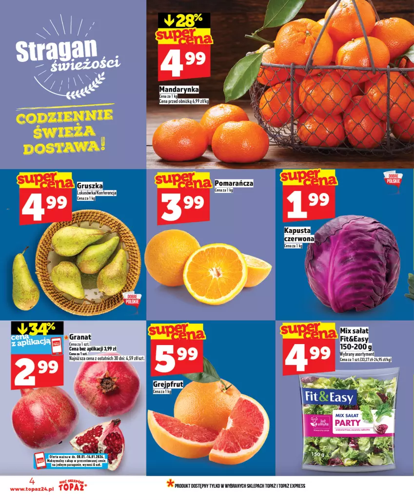 Gazetka promocyjna Topaz - Gazetka - ważna 08.01 do 14.01.2026 - strona 4 - produkty: Gra, Granat, Sałat, Top