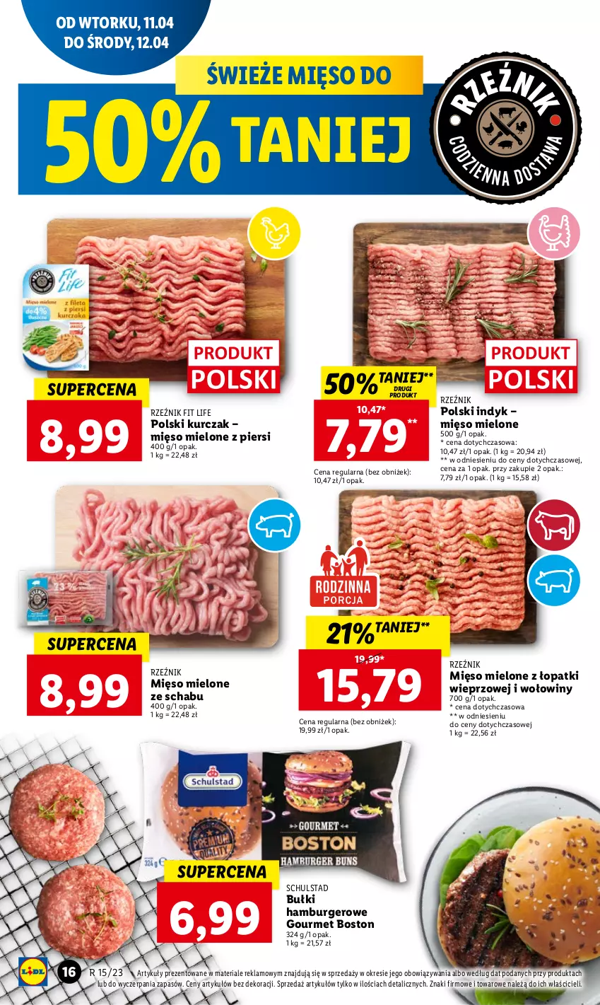 Gazetka promocyjna Lidl - GAZETKA - ważna 11.04 do 12.04.2023 - strona 20 - produkty: Burger, Hamburger, Kurczak, Mięso, Mięso mielone, Mięso mielone z łopatki wieprzowej