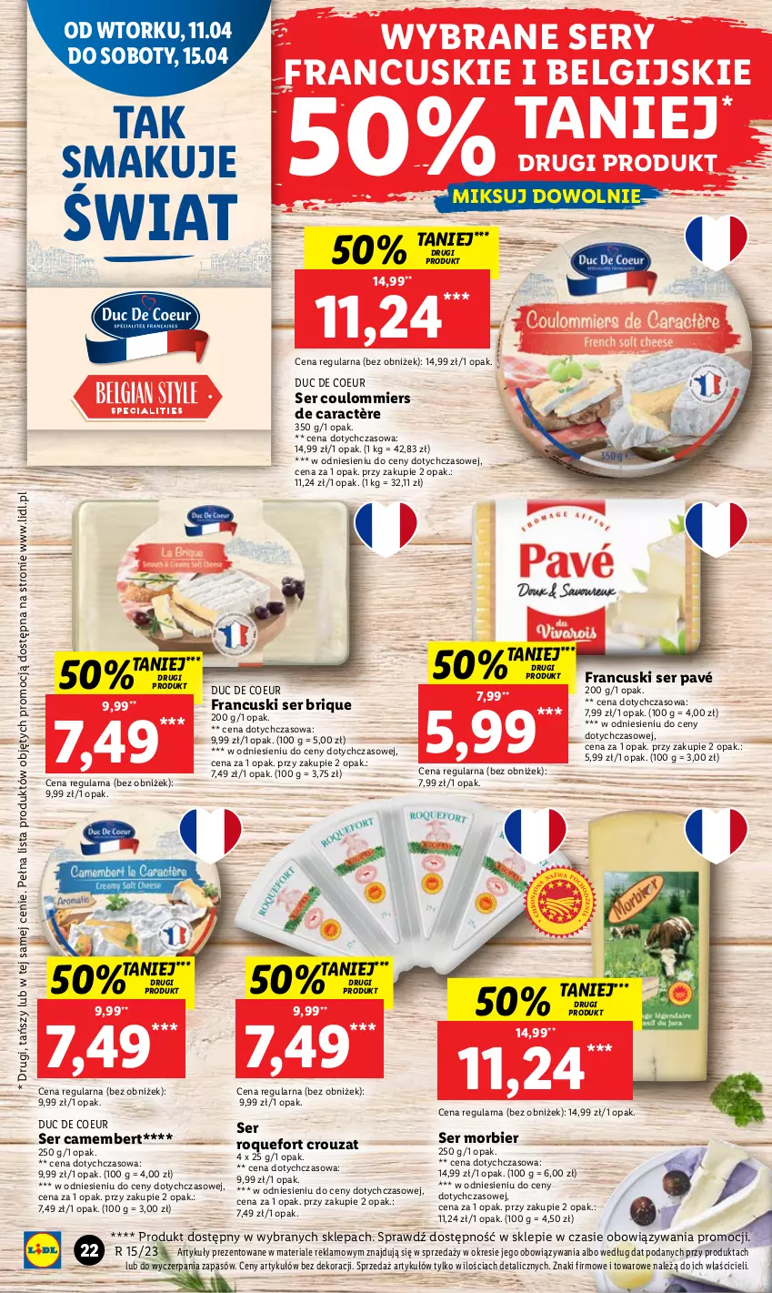 Gazetka promocyjna Lidl - GAZETKA - ważna 11.04 do 12.04.2023 - strona 26 - produkty: Camembert, LG, Roquefort, Ser